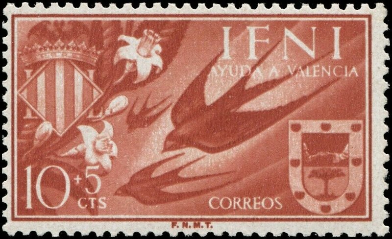Ifni 1958 Sc B33-B35 Birds Swallow