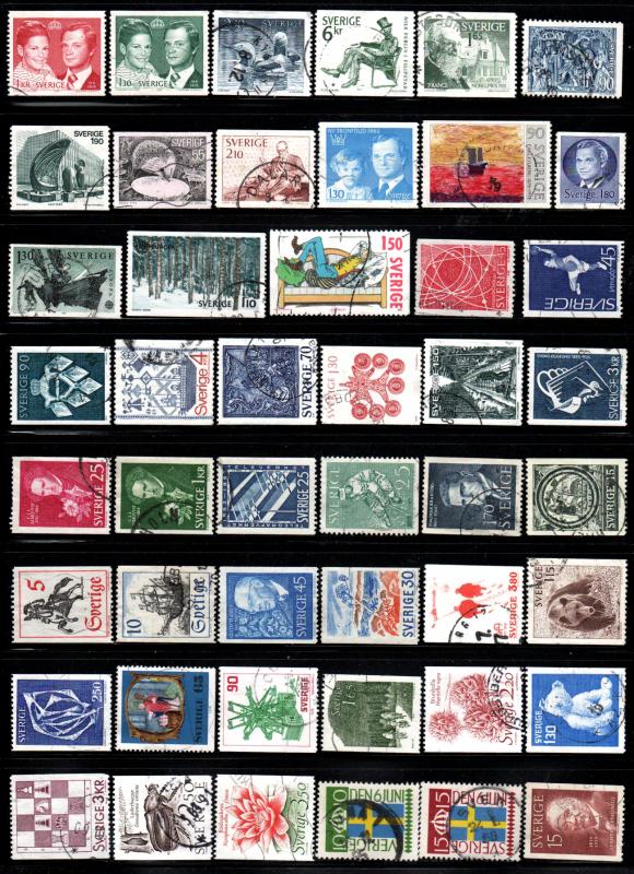 Sweden ~ Collection of 271 Different Stamps ~ Mixed Lot ~ Mostly Used MX