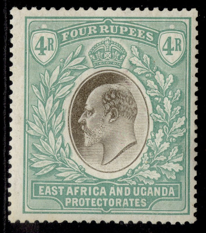 EAST AFRICA and UGANDA EDVII SG29, 4r grey & emerald-green, M MINT. Cat £130. 