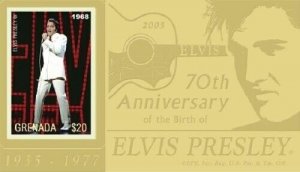 Grenada - 2005 - Elvis Presley 70th - Gold Stamp - MNH