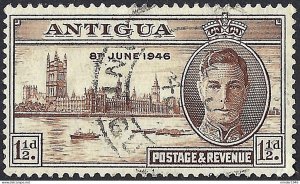 ANTIGUA 1946 KGVI 1½d Brown, Victory SG110 Used