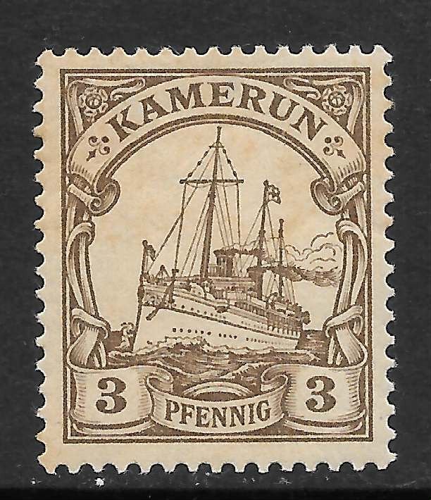 Cameroun Scott 7 Unused HOG - 1900 3pf Kaisers Yacht - SCV $1.25