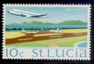 ST. LUCIA QEII SG281, 10c Vigie airport, NH MINT.