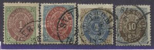 Danish West Indies 1874 various values up to 10 cents used