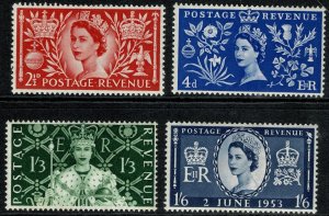 QEII 1953 Coronation Set Wmk. 153 Mint (MH) S.G. 532-535