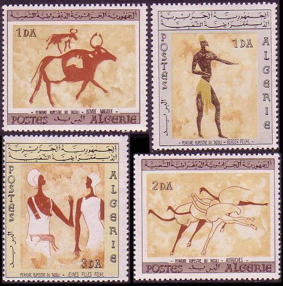 Algeria Rock Paintings 4v issue 1966 SG#451-454 SC#344-347 MI#444-447