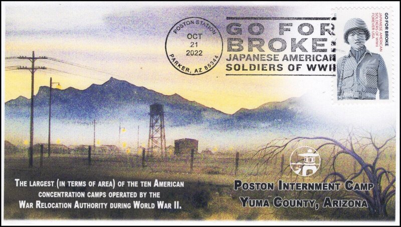 22-266, 2022 ,Poston Internment Camp, Pictorial Postmark, Event Cover, Executive