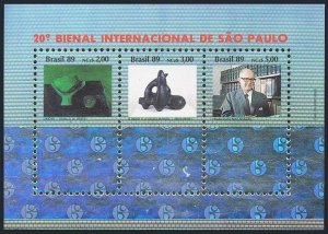 Brazil 2210 ac sheet, MNH. Mi Bl.80. Sao Paulo, 20th Art biennial,1988. Hologram