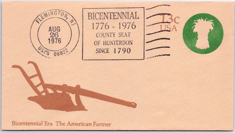 U.S. SPECIAL EVENT POSTMARK COVER USA BICENTENNIAL AT FLEMINGTON NEW JERSEY 1976