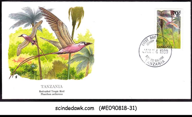 TANZANIA - 1989 RED-TAILED TROPIC BIRD / BIRDS - FDC