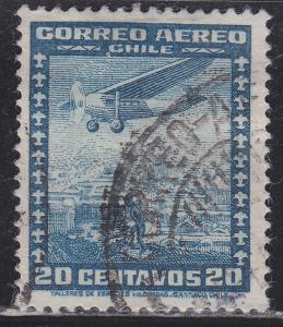 Chile C32 Plane Over City 1936