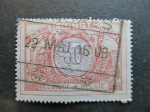 A3P22F179 Belgium Parcel Post and Railway Stamp 1902-14 50c used-