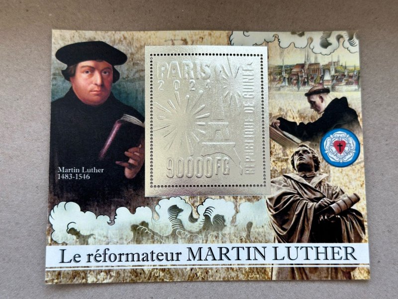Martin Luther's reform 2024 year 8 blocks Foil. Silver.  perforated  NEW...