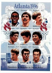 Nicaragua 1996 - Atlanta Olympics. Boxing Gold Medalists - Sheet of 9 - 2174 MNH