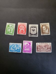 Stamps Columbia Scott #457-63 hinged