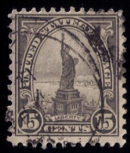 US SCOTT #696 USED LIBERTY 15c Gray VERY FINE