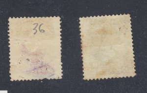 2x Canada Widow Weeds Used Stamps #46-47 Fines  Guide Value = $80.00