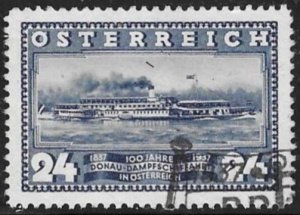 Austria 1937 Used Stamp Scott #383 Uranus Ship 24g