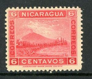 Nicaragua 1900 Momotombo 6¢ Carmine Rose Scott # 126 Mint W425 ⭐☀⭐☀⭐ 