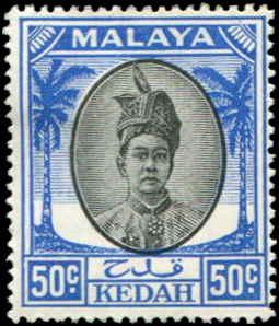 Malaya - Kedah SC# 78 SG# 87 Sultan Tungku Badlishah 50c MH