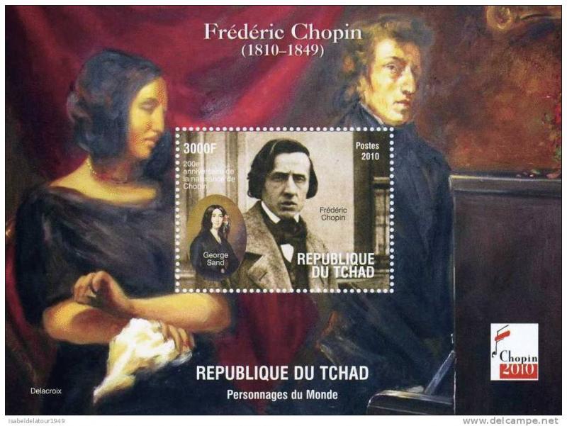 Chad 2010 Frederic Chopin (4) s/s Perforated mnh.vf