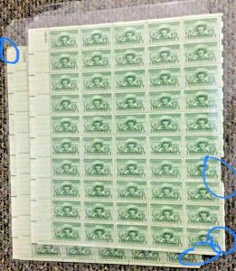 983   Puerto Rico Election  Lot of 2 sheets   MNH 3 cent sheet of 50   1949