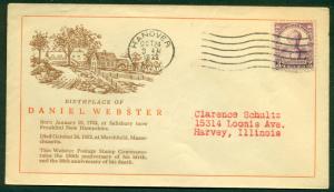 SCOTT # 725 FDC, LINPRINT CACHET, TYPED ADDRESS, HANOVER, NH, GREAT PRICE!