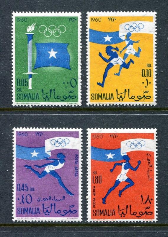 Somalia 248-249, C73-C74, MNH, 17th Olympic Games Rome, Torch, Flag 1960. x27917