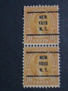 ​UNITED STATES 1926 SC#642 96 YEARS OLD STAMP- MONROE PRE CANCEL BLOCK USED VF