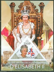 TOGO  2013 60th  ANNIVERSARY OF THE  CORONATION QUEEN ELIZABETH  II S/S IMPF NH