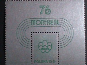 POLAND-1975--SC# B130- 21ST OLYMPIC GAMES-MONTREAL-CANADA MNH-S/S VERY FINE