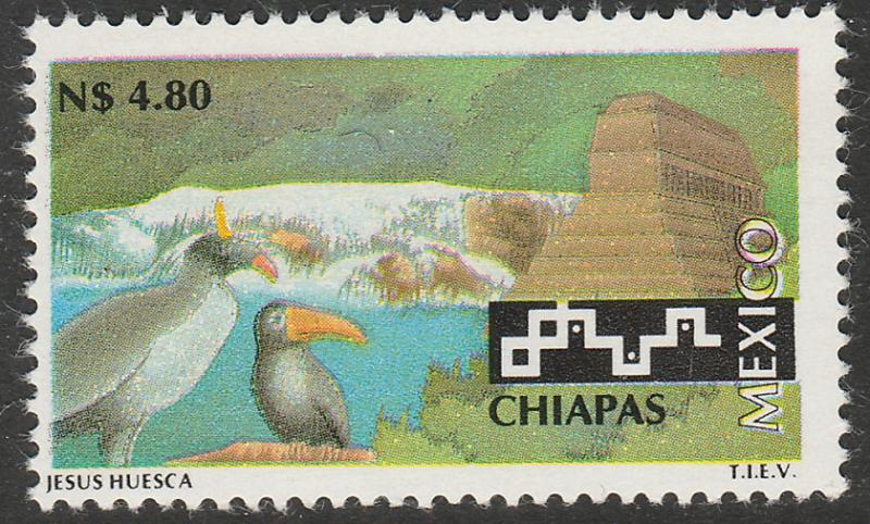 MEXICO 1803, N$4.80 Tourism Chiapas, birds, pyramid. Mint, Never Hinged F-VF.