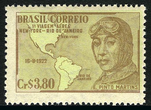 Brazil 711, MNH. 1st flight from NYC to Rio, 29th anniv. 1951