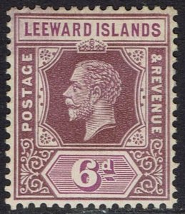 LEEWARD ISLANDS 1921 KGV 6D DIE I WMK MULTI SCRIPT CA