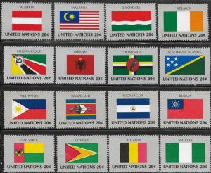 United Nations 1982 New York Flags of the Member Nations SC# 374-389 MNH