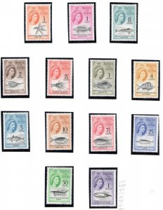 1961 TRISTAN DA CUNHA - with value in cents and rand, Stanley Gibbons n. 42/54,