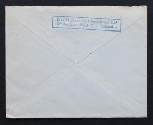 Netherlands #344,354,421 (2) + Air Mail Label  on Cover to New York USA