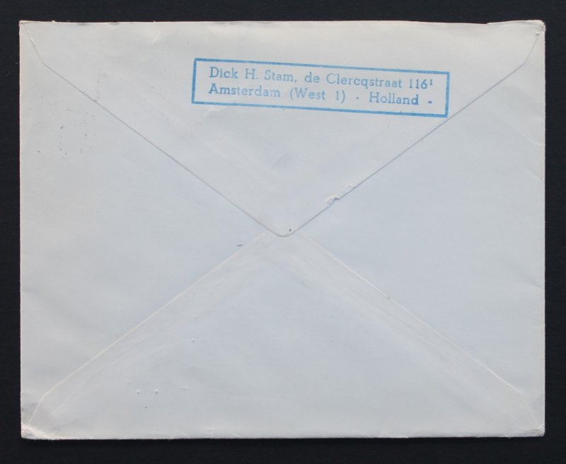 Netherlands #344,354,421 (2) + Air Mail Label  on Cover to New York USA