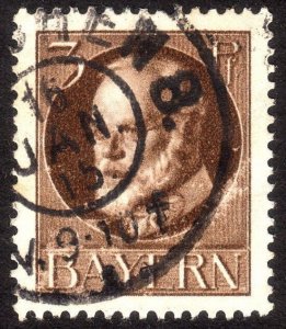 1914, Bavaria 3pfg, Used, Very Well-Centered, Sc 95