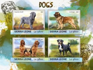 Sierra Leone - 2017 Dogs on Stamps - 4 Stamp Sheet - SRL17309a