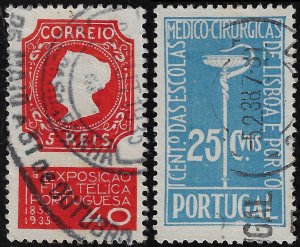 Portugal 1935-37 Sc 570-71 U vf