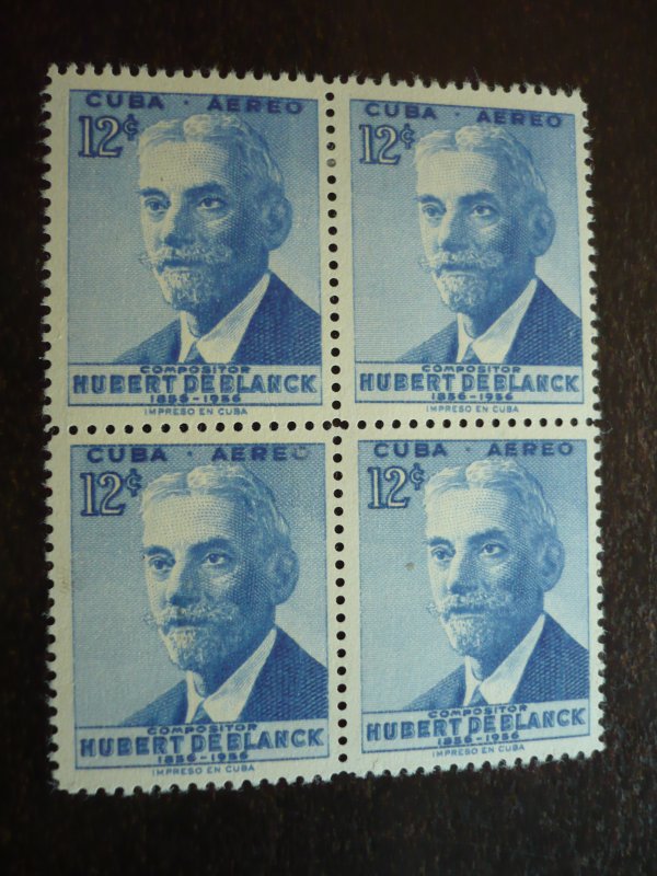 Stamps - Cuba - Scott# C148 - Mint Hinged Airmail Stamps in a Block of 4