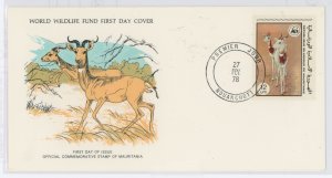 Mauritania 384 1978 WWF, Gazelle, FDC U/A WWF FDC