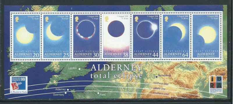 Alderney 133a 1999 Solar Eclipse s.s. MNH
