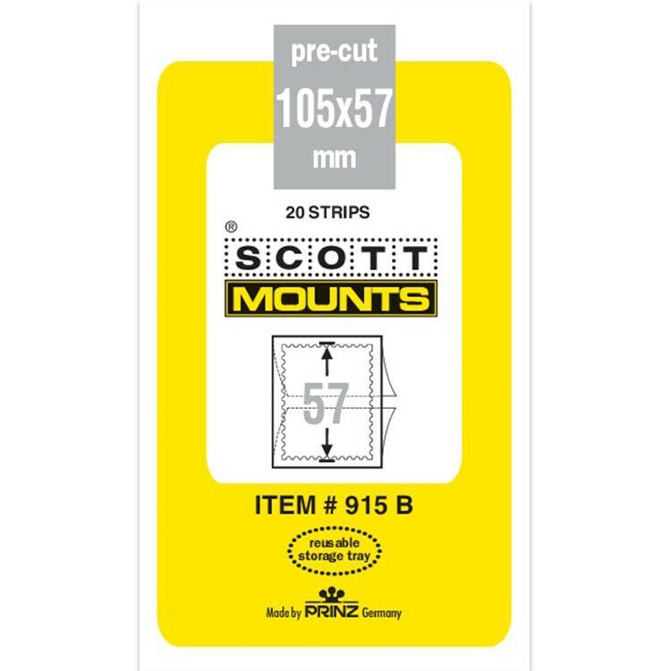 Scott/Prinz Pre-Cut Plate Block, FDC, Postal Card Stamp Mounts 105x57 #915 Black