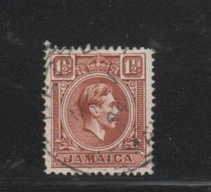 JAMAICA #118  1938  1 1/2p  KING GEORGE VI      F-VF  USED   d