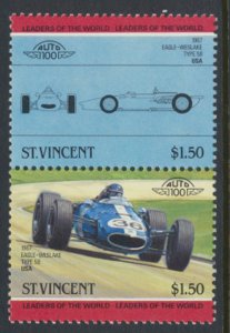 St. Vincent  SC# 820a-b  MNH Classic Cars se-tenant pair 1985  see detail & scan