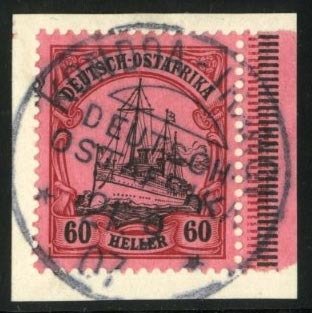 German Colonies, German East Africa #38var (Mi. 37PFI) Cat€450, 1905 60h la...