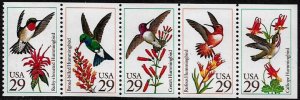 United States #2646a MNH Strip - Hummingbirds
