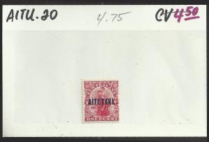 Aitutaki #20 Mint Hinged Cat $4.75 E 00235